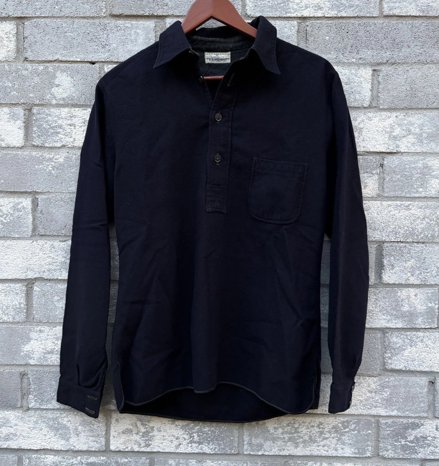 VTG 1920s 1930s WW1 USN US Navy CPO Wool Work Uniform 1/2 Button Popover Shirt VTG 1920s 1930s WW1 USN US Navy CPO Wool Work Uniform 1/2 Button Popover Shirt