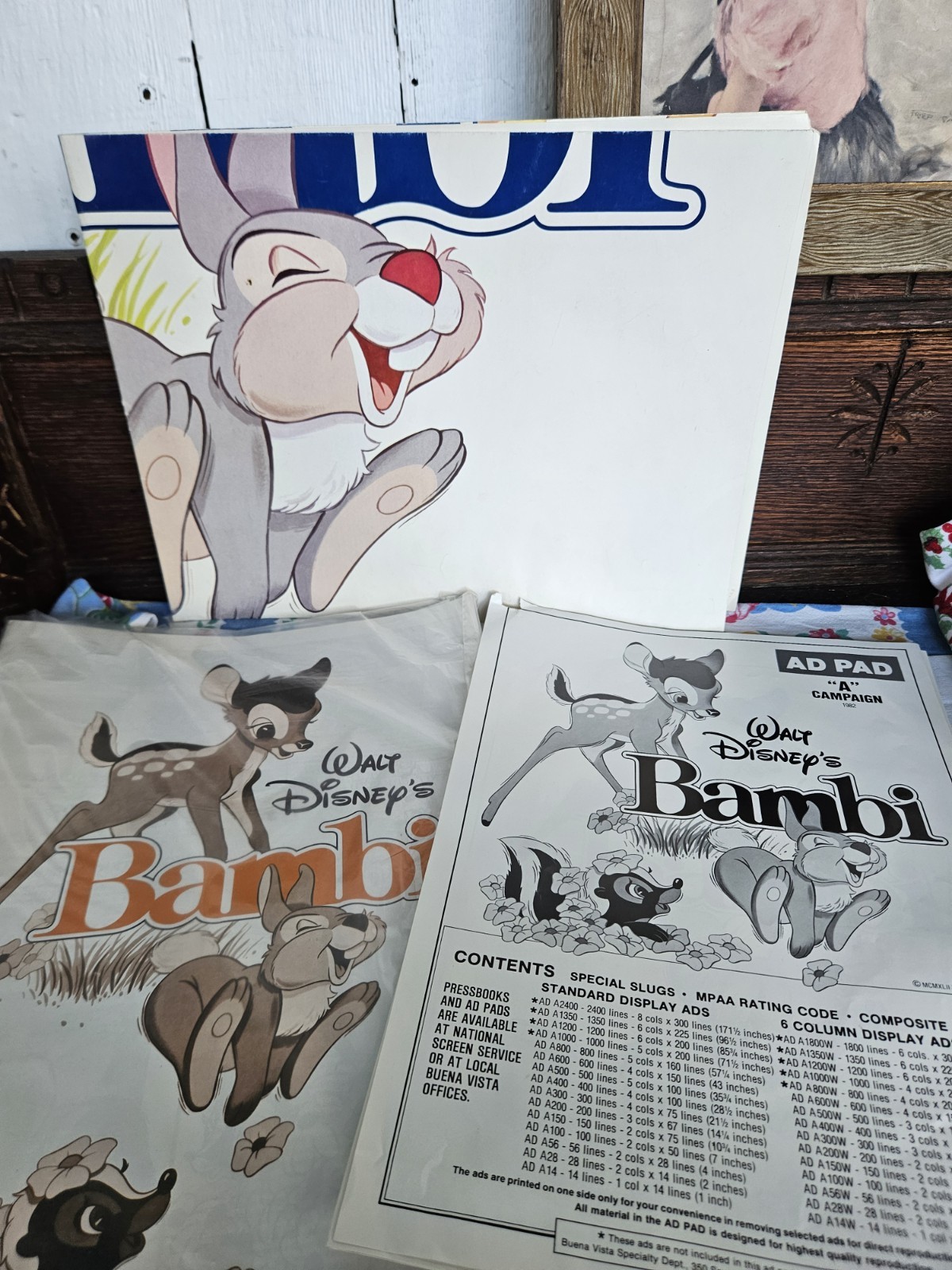 Vintage 1982 Disney Bambi Pressbook Poster Ad Pads Lot Theatre Promo R-82 Vintage 1982 Disney Bambi Pressbook Poster Ad Pads Lot Theatre Promo R-82