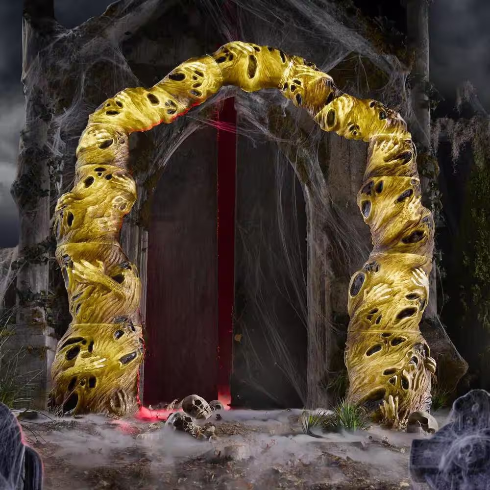 7 FT H 6.6 FT W Grave & Bones LED Twisted Souls Archway 7 FT H 6.6 FT W Grave & Bones LED Twisted Souls Archway