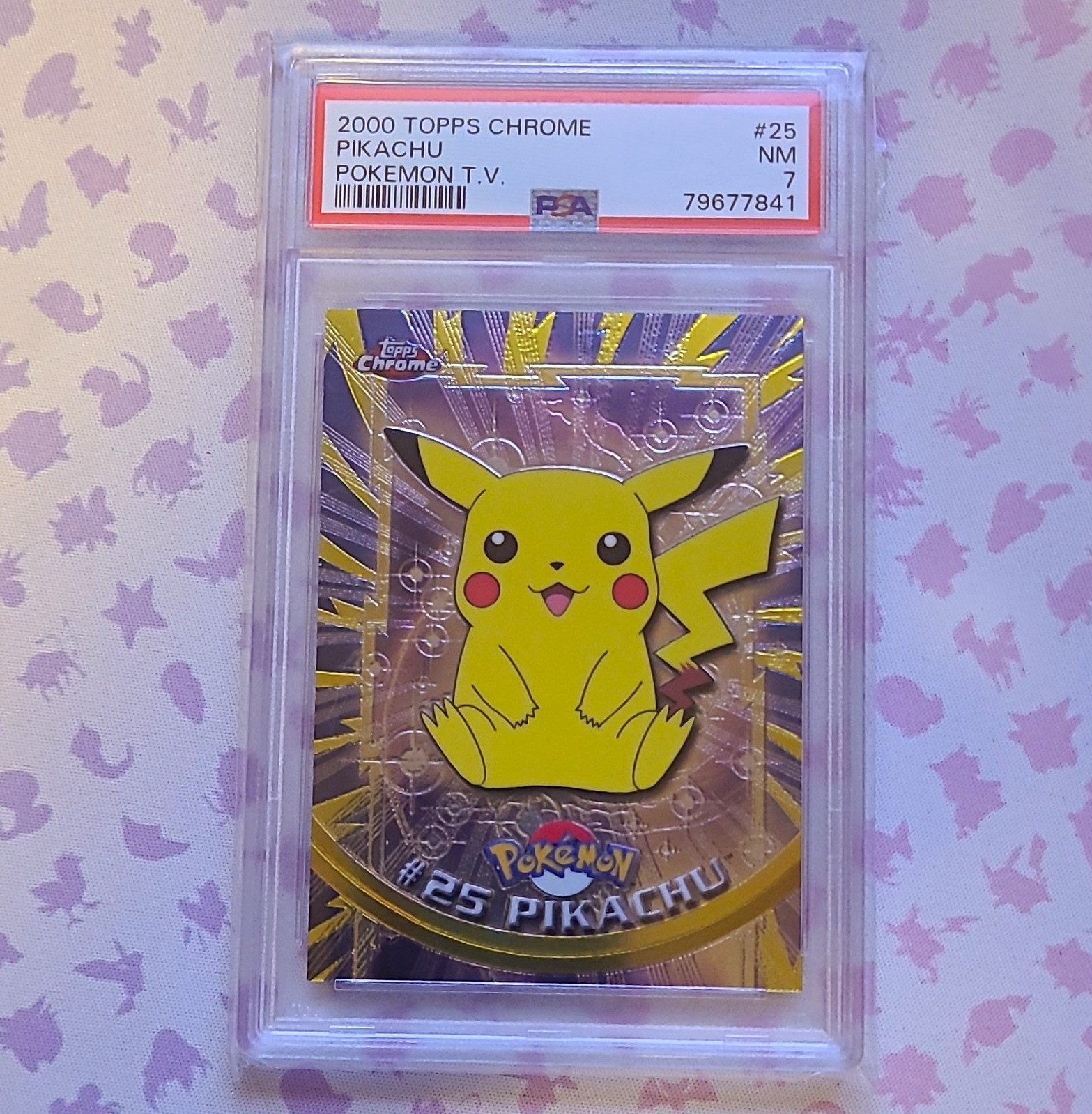 Topps 2000 Topps Chrome Pokémon Pikachu #25 English PSA 7 First Movie Topps 2000 Topps Chrome Pokémon Pikachu #25 English PSA 7 First Movie