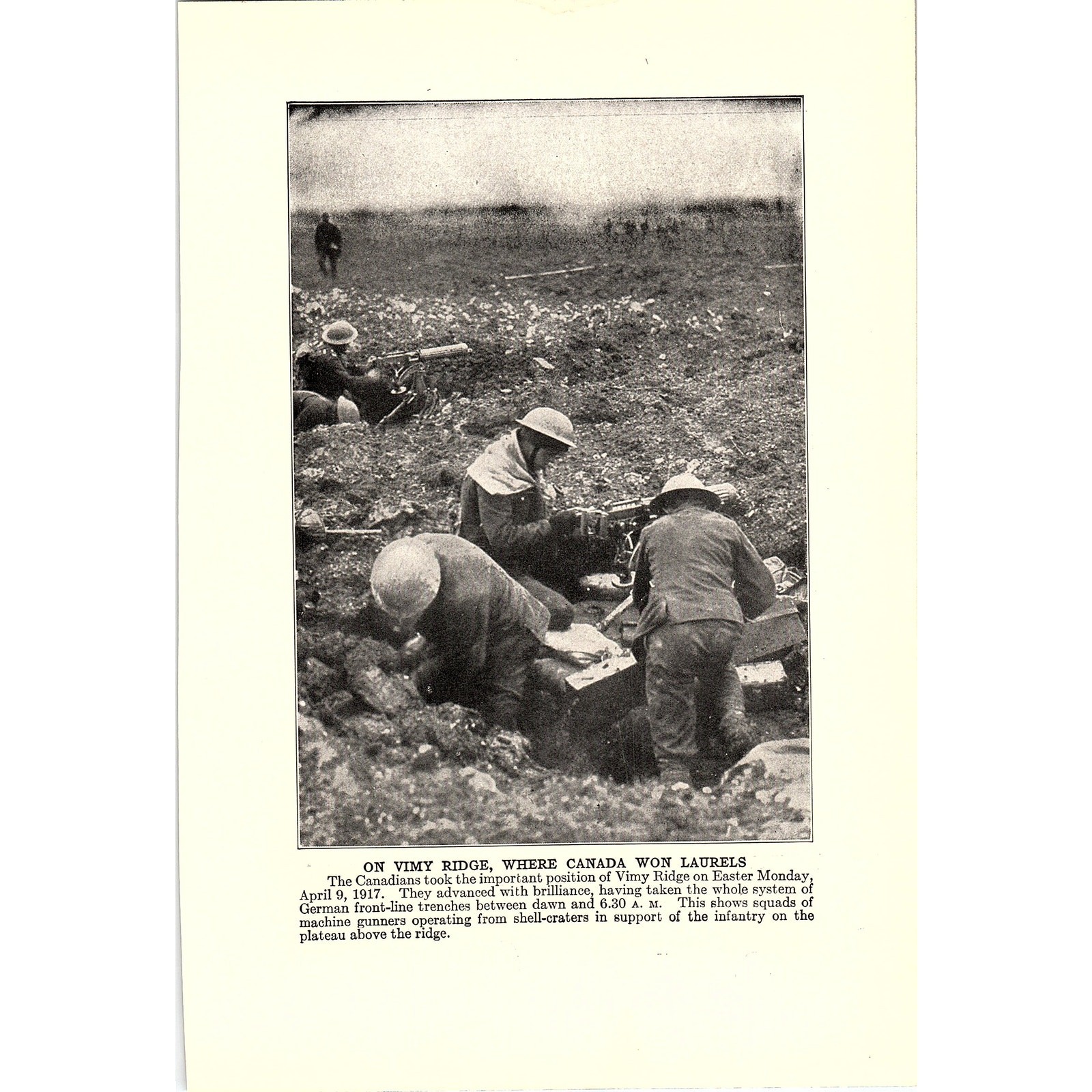Canadian Forces on Vimy Ridge, Sir Arthur Currie 1919 WWI Print AF9-17 Canadian Forces on Vimy Ridge, Sir Arthur Currie 1919 WWI Print AF9-17