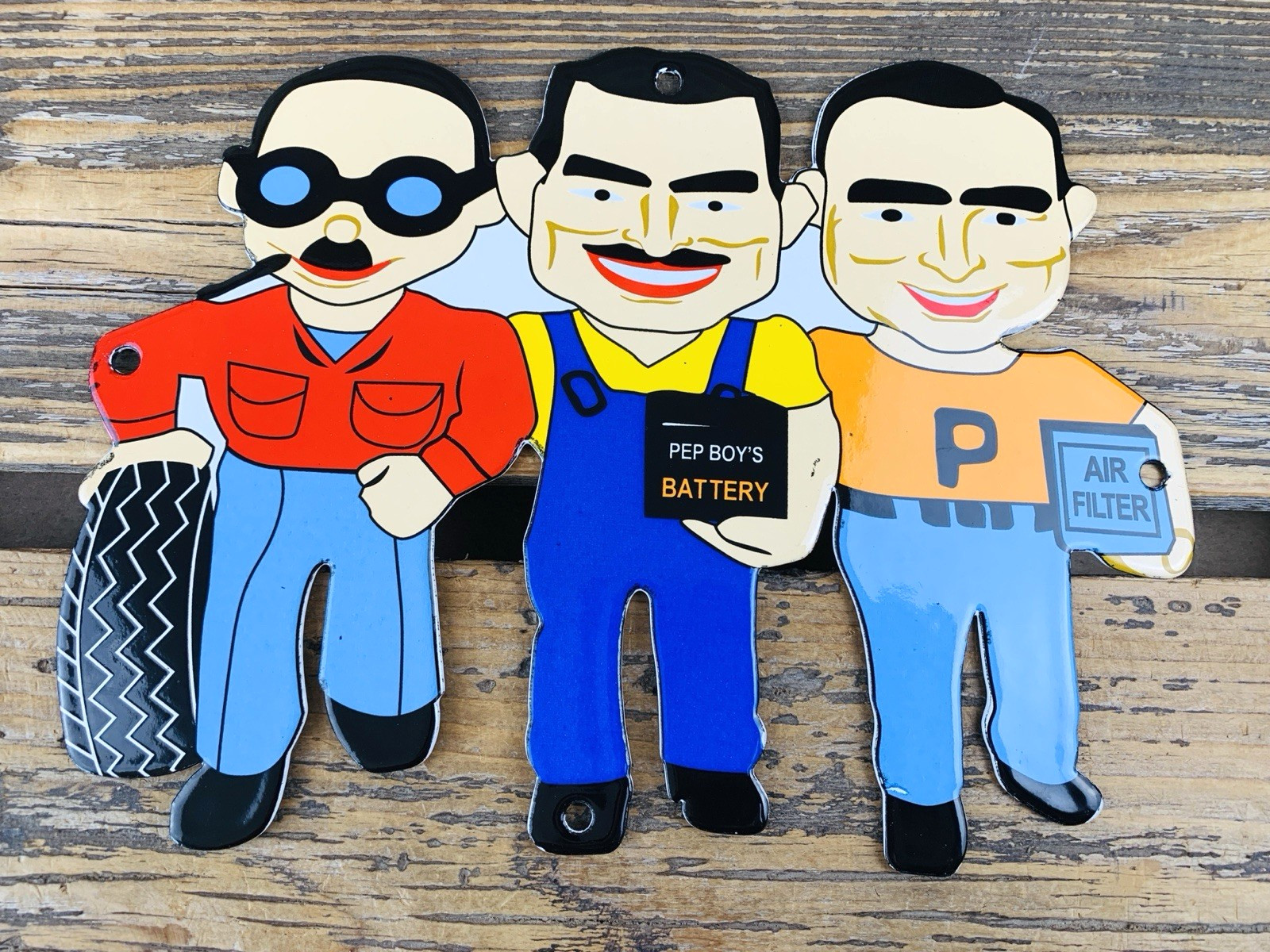 VINTAGE PEP BOYS SHOP AUTO SERVICE & TIRES STATION GASOLINE PORCELAIN OIL SIGN VINTAGE PEP BOYS SHOP AUTO SERVICE & TIRES STATION GASOLINE PORCELAIN OIL SIGN