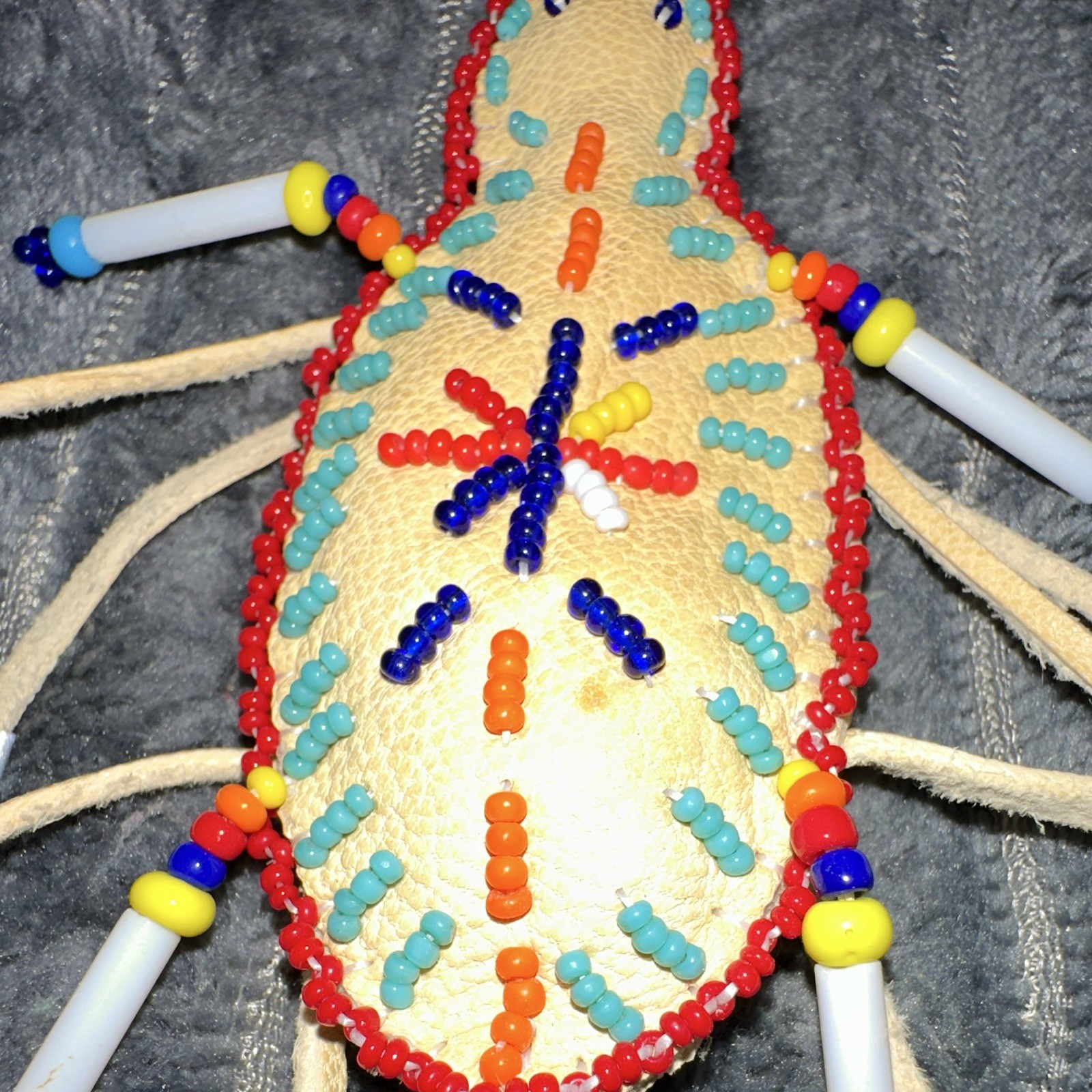 Vintage Hand Beaded Spider Ornament Southwestern Native Style Leather Fringe Vintage Hand Beaded Spider Ornament Southwestern Native Style Leather Fringe