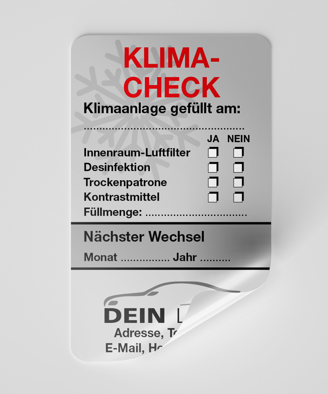 Air conditioning check service car sticker inspection sticker service sticker grey Air conditioning check service car sticker inspection sticker service sticker grey