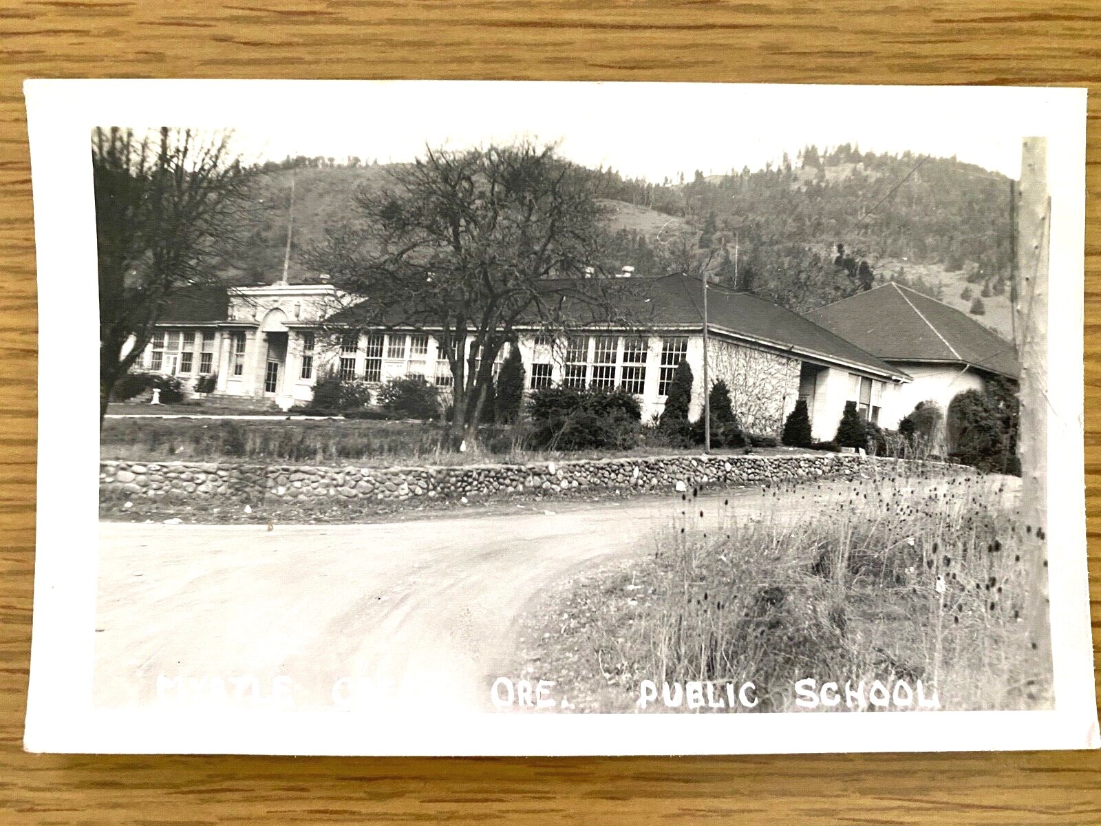 1940s RPPC - MYRTLE CREEK, OREGON vintage real photograph postcard PUBLIC SCHOOL 1940s RPPC - MYRTLE CREEK, OREGON vintage real photograph postcard PUBLIC SCHOOL