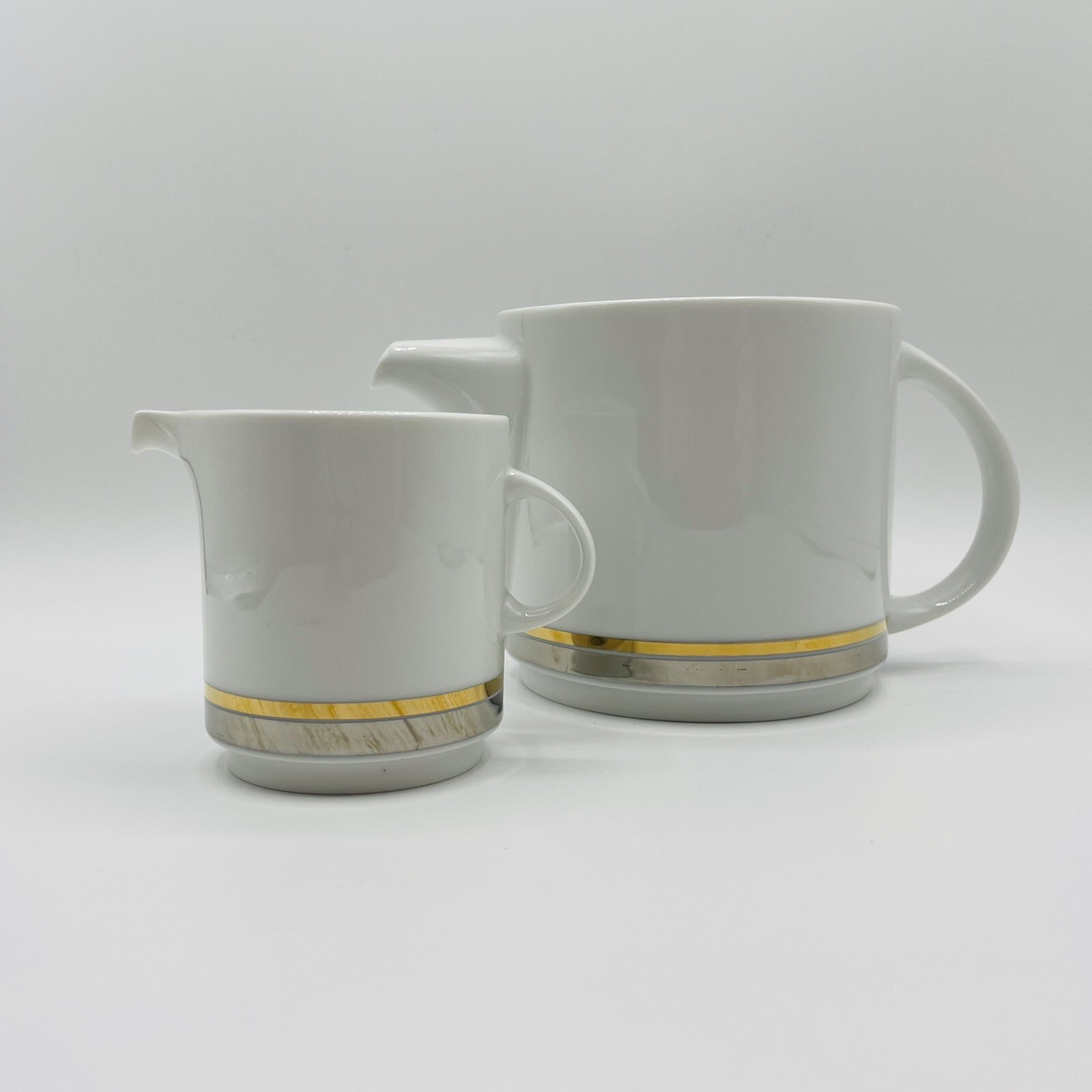 VINTSGE MCM MID-CENTURY METALLIC THOMAS GERMANY TEAPOT AND CREAMER SET VINTSGE MCM MID-CENTURY METALLIC THOMAS GERMANY TEAPOT AND CREAMER SET