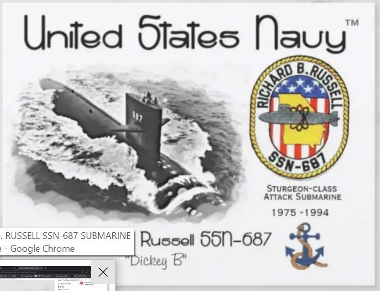USS RICHARD B. RUSSELL SSN-687 SUBMARINE - POSTCARD USS RICHARD B. RUSSELL SSN-687 SUBMARINE - POSTCARD
