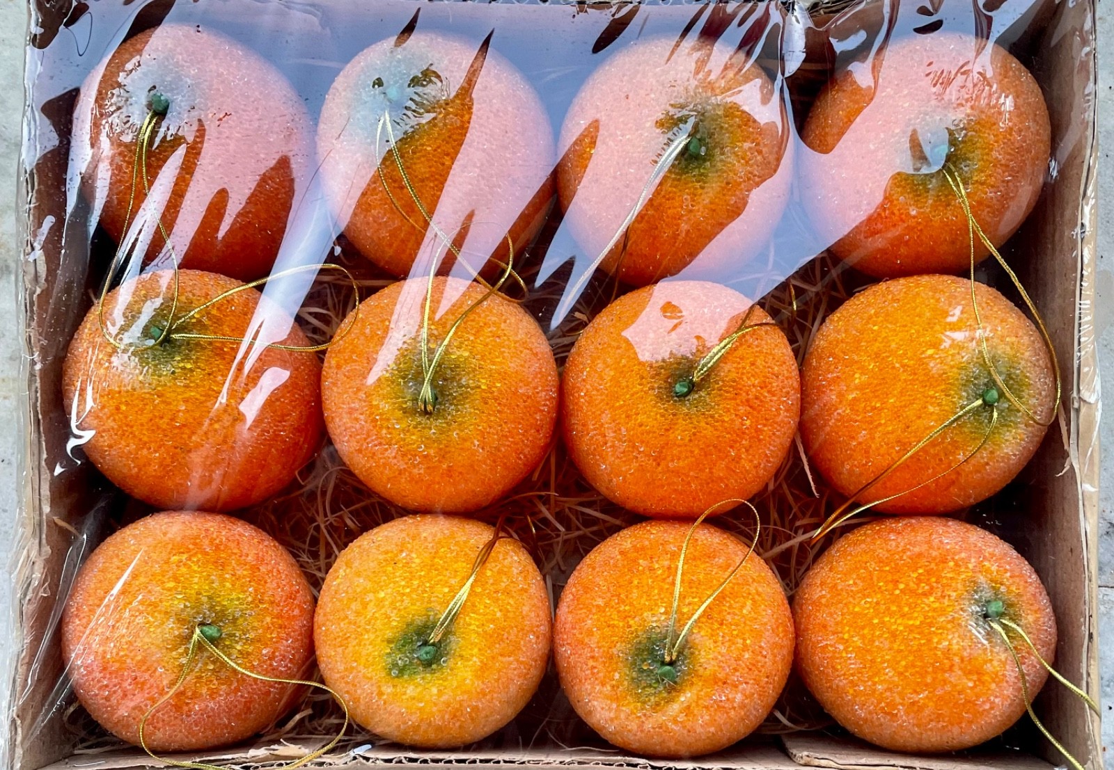 Sugared Beaded Orange Ornaments Lot Of 12 Faux Fruit Christmas Decor Sugared Beaded Orange Ornaments Lot Of 12 Faux Fruit Christmas Decor