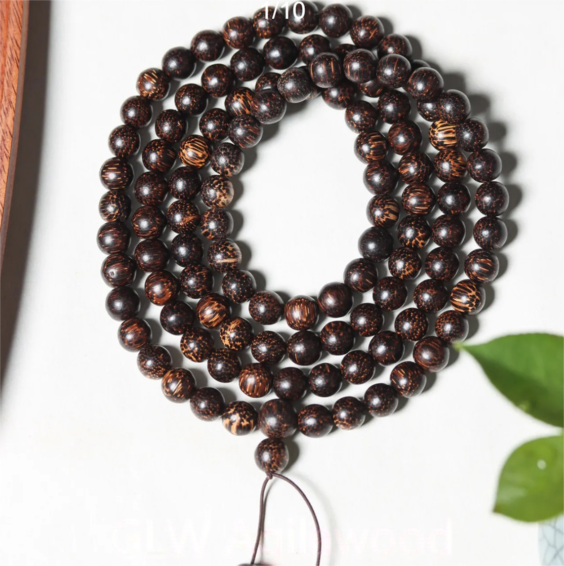 10mm*108 Real Hainan Agarwood Bracelet Aloewood MalasMeditation Prayer Bead 88g 10mm*108 Real Hainan Agarwood Bracelet Aloewood MalasMeditation Prayer Bead 88g