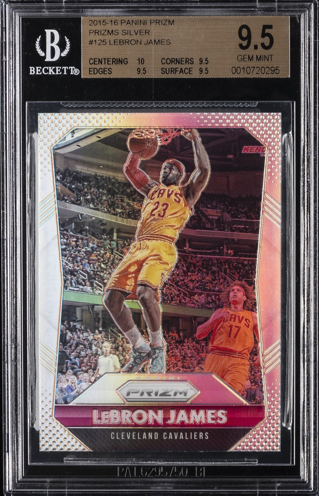 2015-16 PANINI PRIZM PRIZMS SILVER #125 LEBRON JAMES BGS 9.5 2015-16 PANINI PRIZM PRIZMS SILVER #125 LEBRON JAMES BGS 9.5