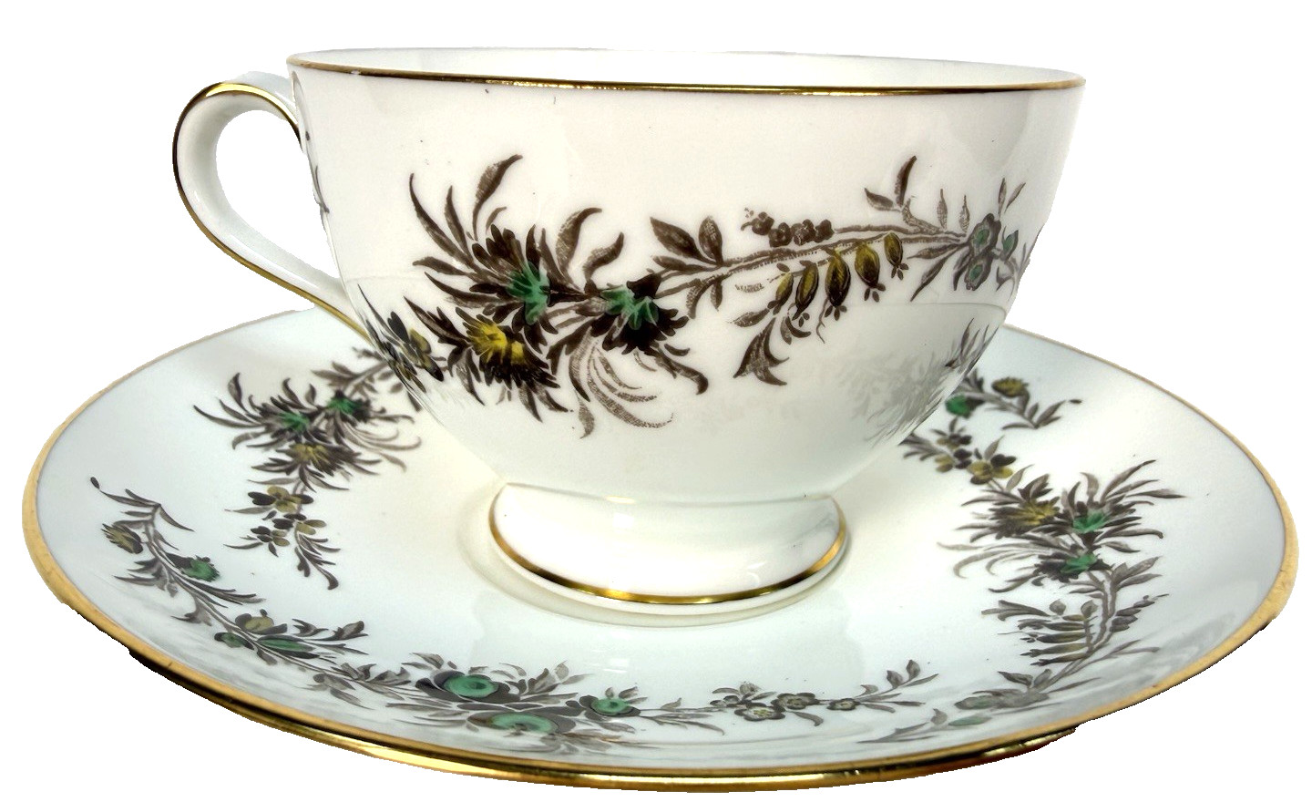 Minton Greenbriar S-644 Bone China Tea Cup Saucer Set Service for 16 Vintage 195