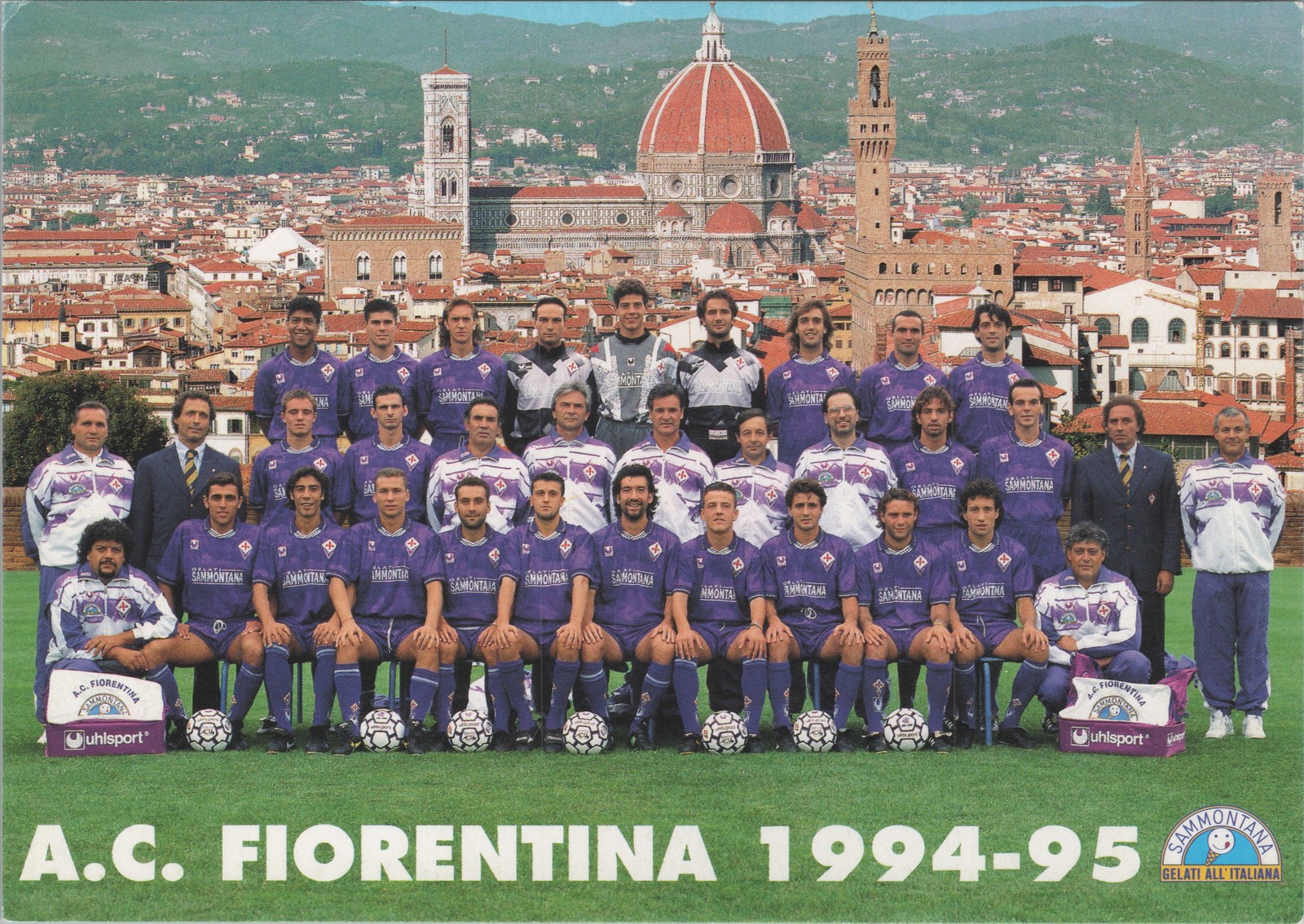 AC Fiorentina 1994-95 Team Photo Card Florence Italy Serie A Football Soccer AC Fiorentina 1994-95 Team Photo Card Florence Italy Serie A Football Soccer