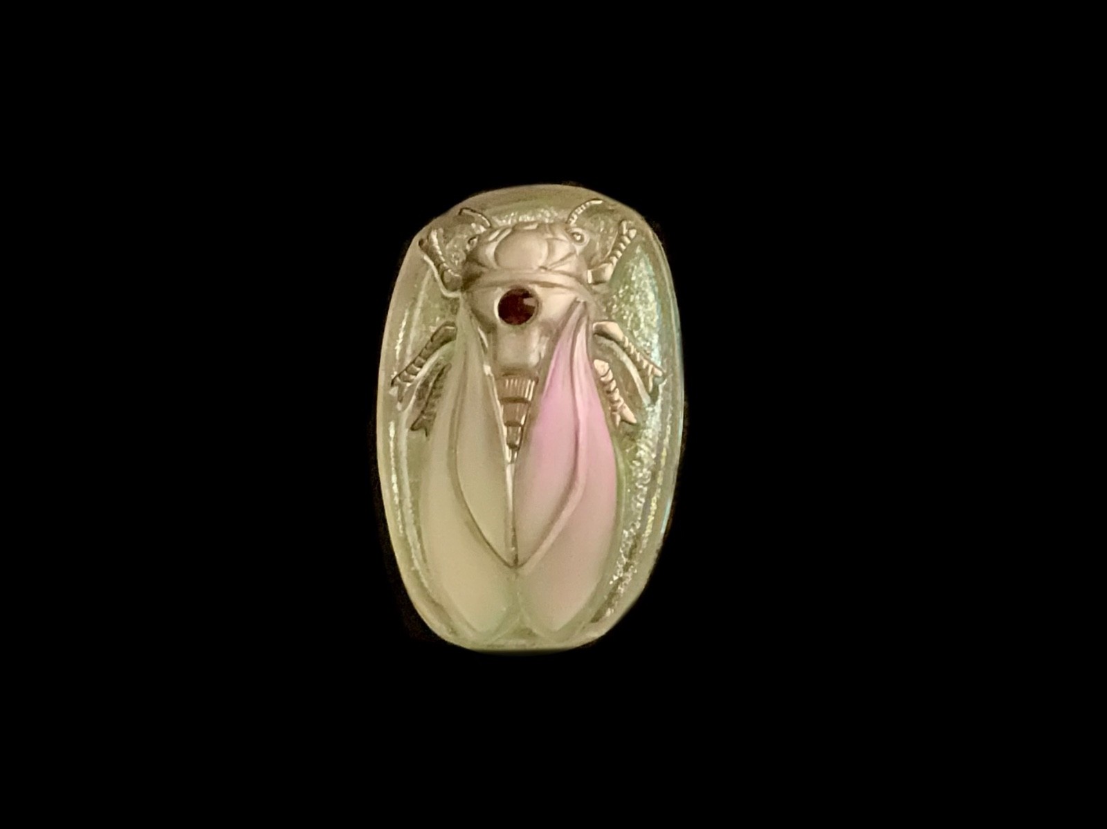 41mm Czech Glass Cicada Button Frosted Lilac AB Dichroic Finish CIC007 41mm Czech Glass Cicada Button Frosted Lilac AB Dichroic Finish CIC007