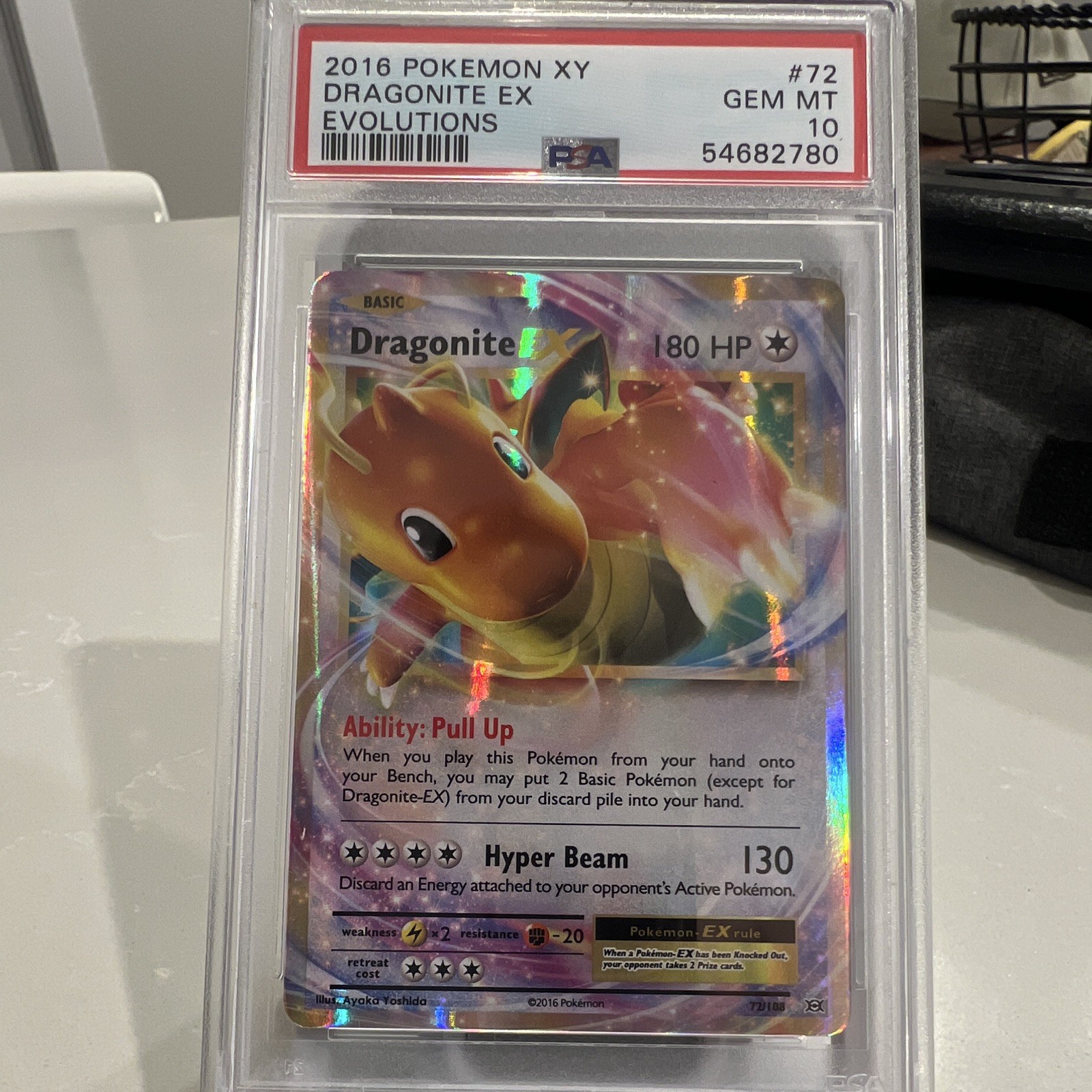 Pokémon 2016 XY Evolutions Dragonite EX Holo Card #72 PSA 10 English 54682780