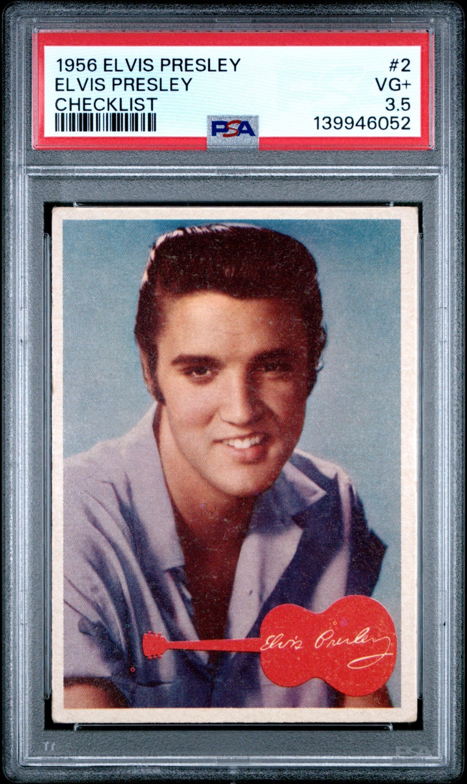 1956 ELVIS PRESLEY #2 ELVIS PRESLEY CHECKLIST PSA 3.5 1956 ELVIS PRESLEY #2 ELVIS PRESLEY CHECKLIST PSA 3.5
