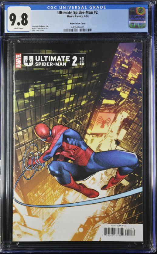 ULTIMATE SPIDER-MAN #2 CGC 9.8 🔥1:25 Ruan Variant 🔥 New Peter & MJ Family L@@K