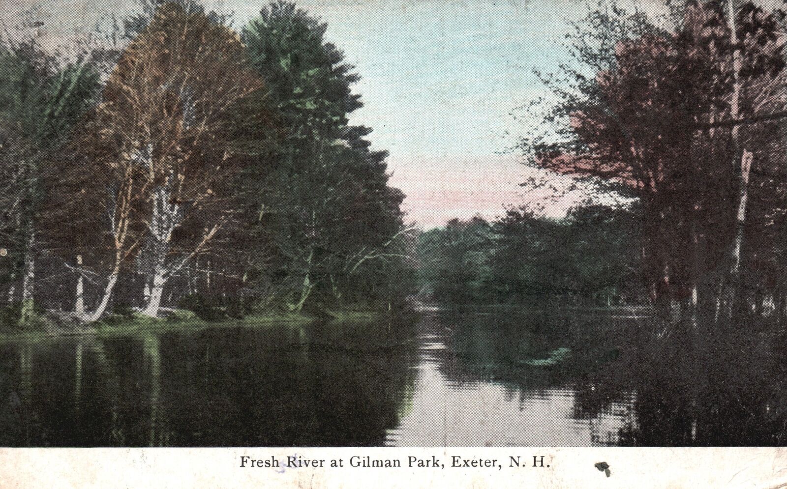 Exeter NH-New Hampshire, 1908 Fresh River at Gilman Park Nature Vintage Postcard Exeter NH-New Hampshire, 1908 Fresh River at Gilman Park Nature Vintage Postcard