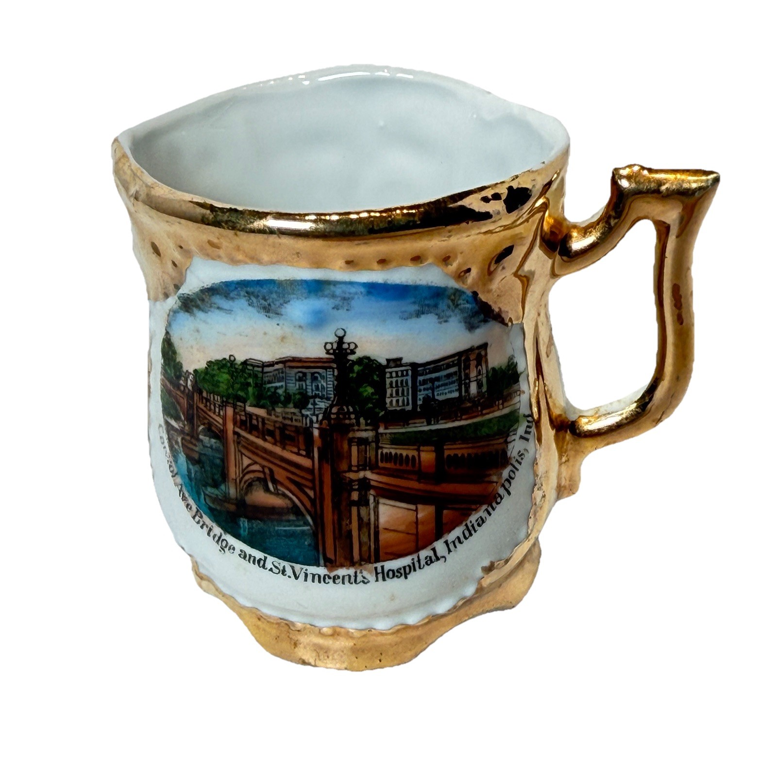 INDIANAPOLIS, INDIANA IN Antique ST VINCENT HOSPITAL Souvenir China Tea Cup INDIANAPOLIS, INDIANA IN Antique ST VINCENT HOSPITAL Souvenir China Tea Cup