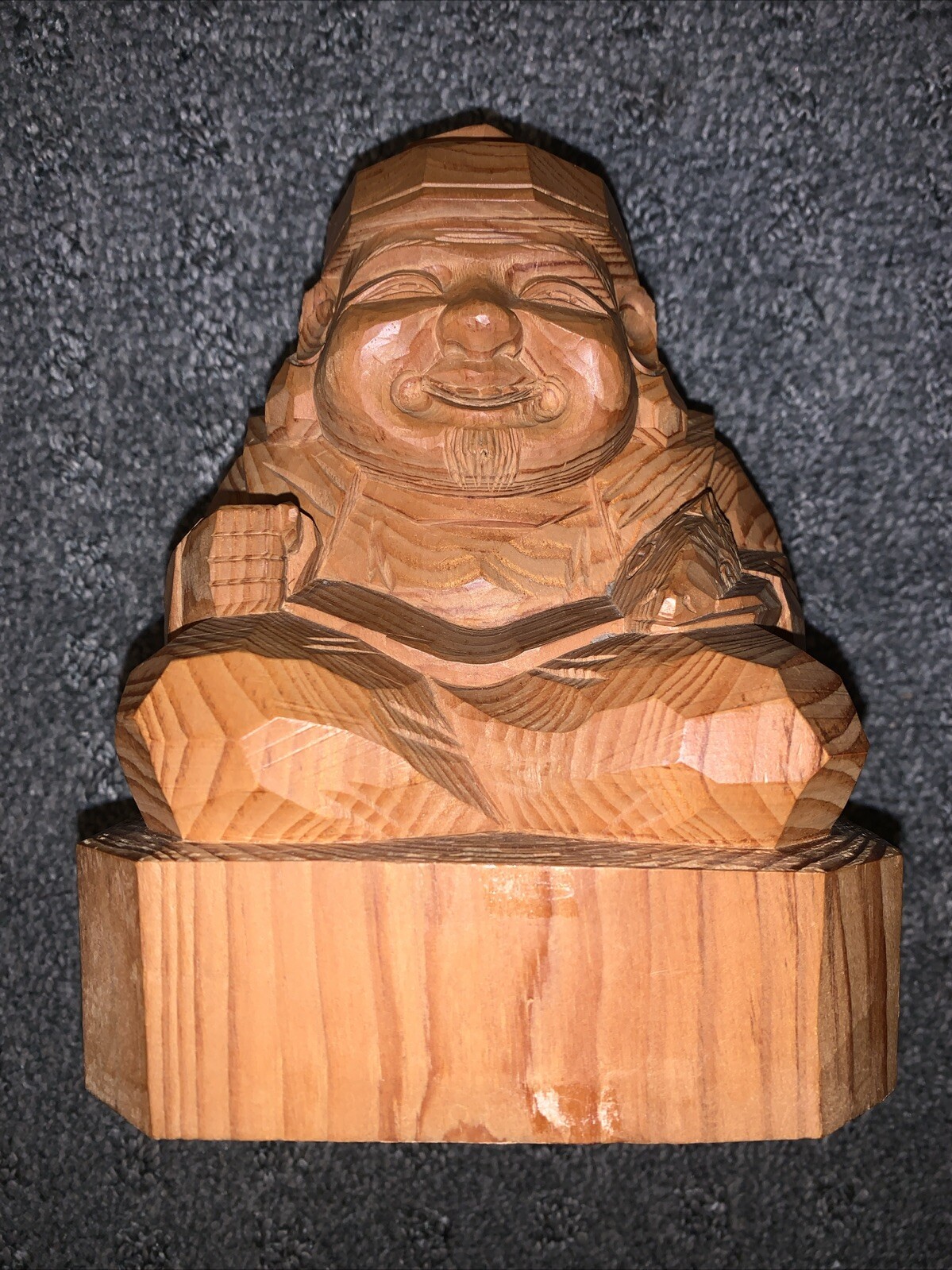 Vintage Japanese Wood Carving Old Man Nov 1987 Japan Read Desc