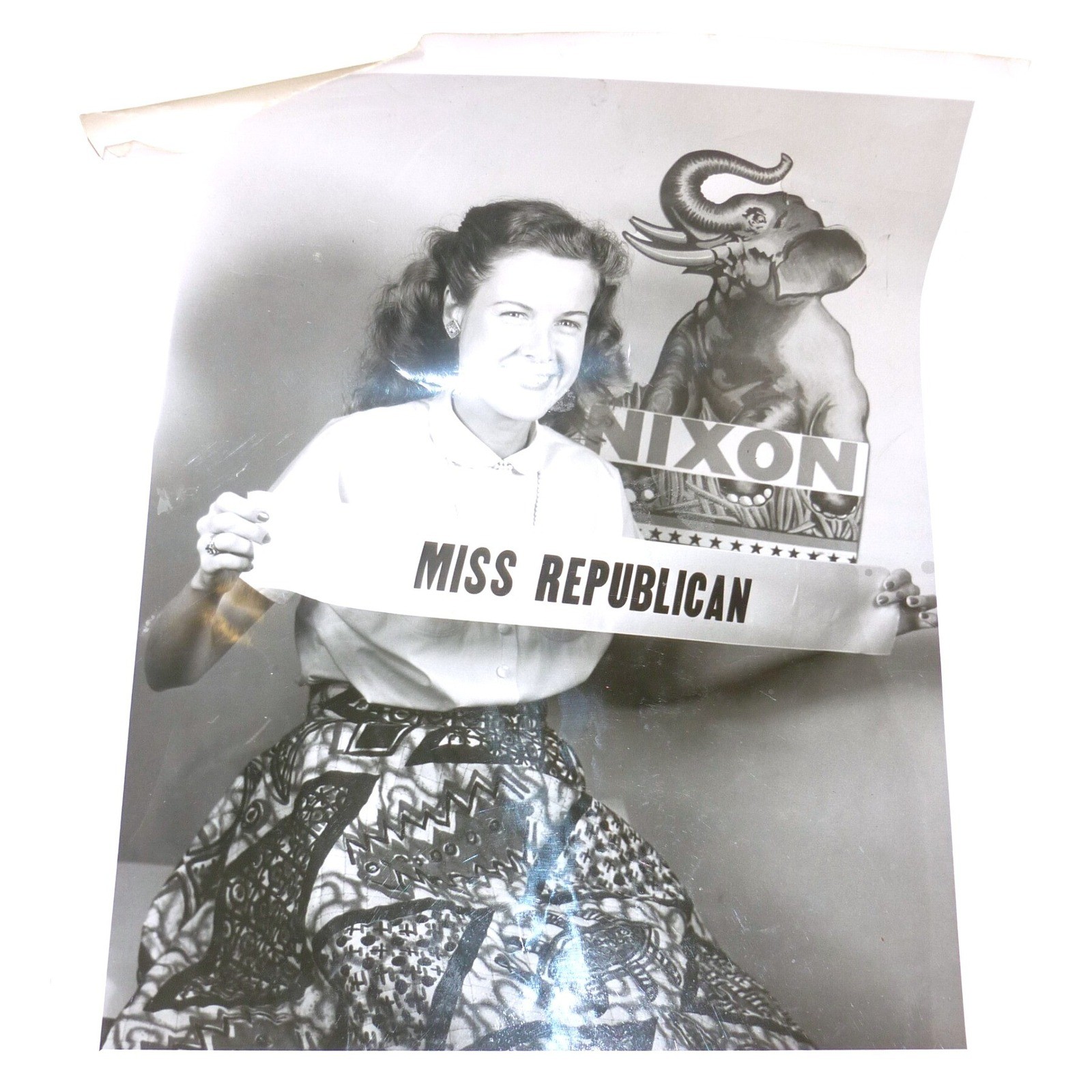 Vintage 1952 MISS REPUBLICAN Nixon Campaign Photo Katherine Quinn Denver CO YR