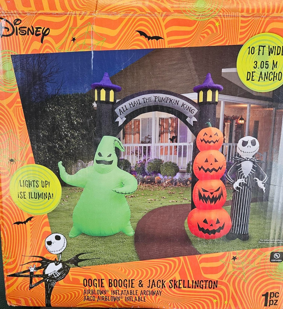 Gemmy 10ft Wide Disney's Nightmare Oogie & Jack Halloween Archway Inflatable Gemmy 10ft Wide Disney's Nightmare Oogie & Jack Halloween Archway Inflatable
