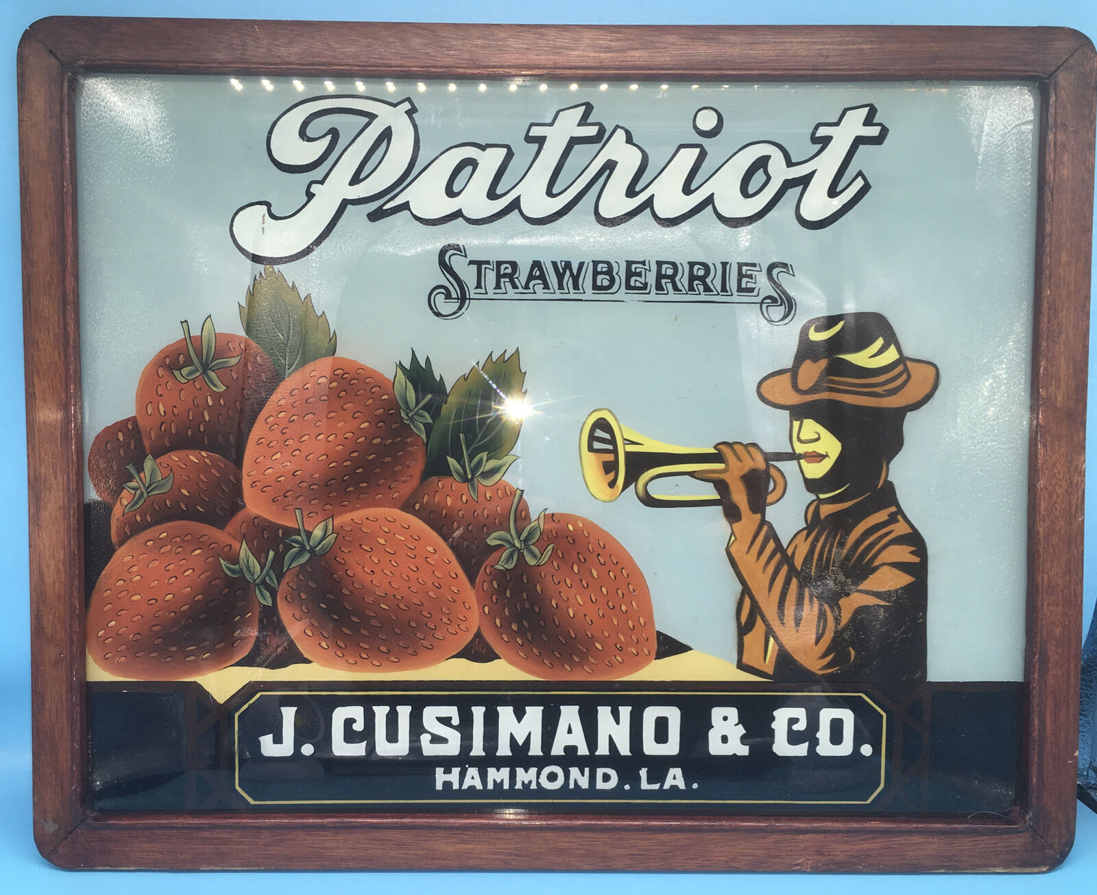 Orignal Patriot Strawberries J. Cusimano & Co. Advertising Poster (rare)