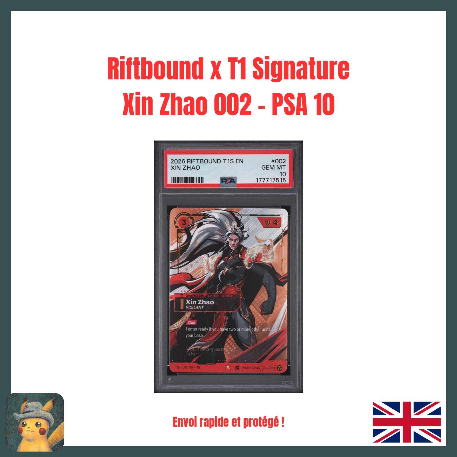 [EN] Riftbound x T1 Signature Xin Zhao 002 PSA 10