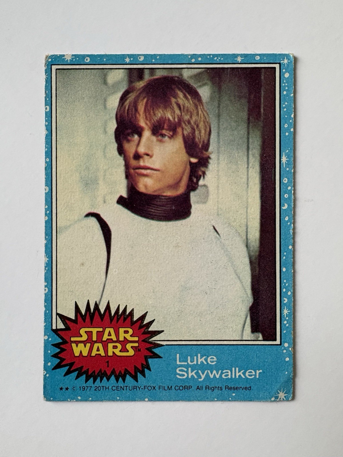 Vintage 1977 Topps Star Wars Luke Skywalker Blue Series 1 Rookie Card #1