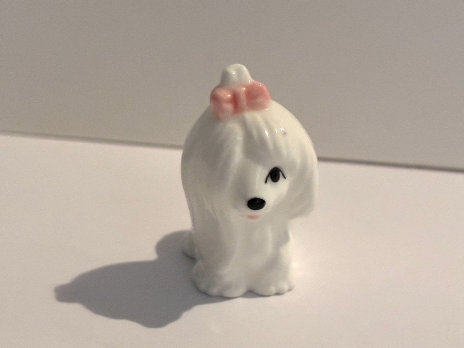 Miniature Porcelain Maltese Dog Figurine Miniature Porcelain Maltese Dog Figurine