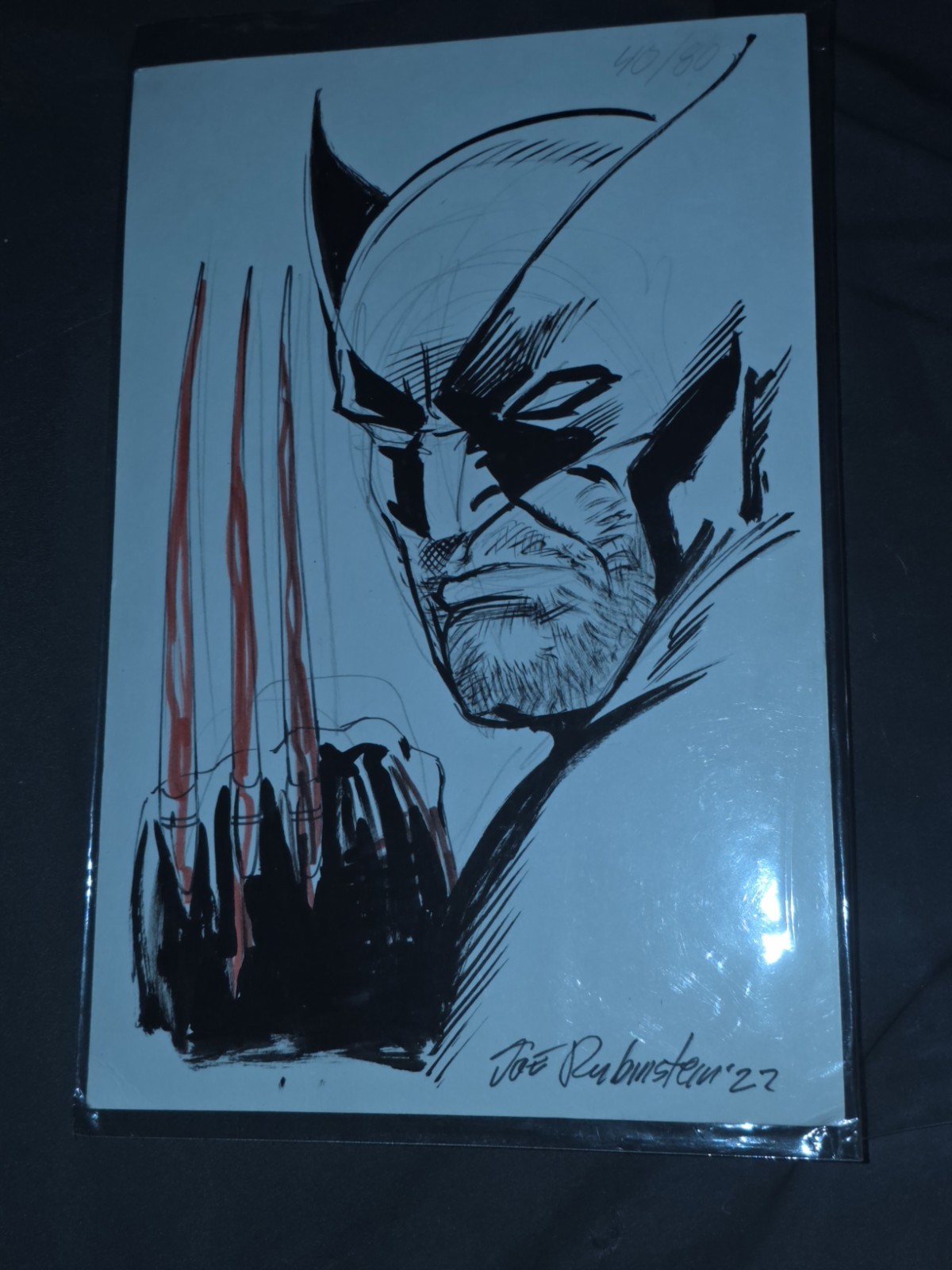 Original sketch of Wolverine by Joe Rubinstein signed And dated '22