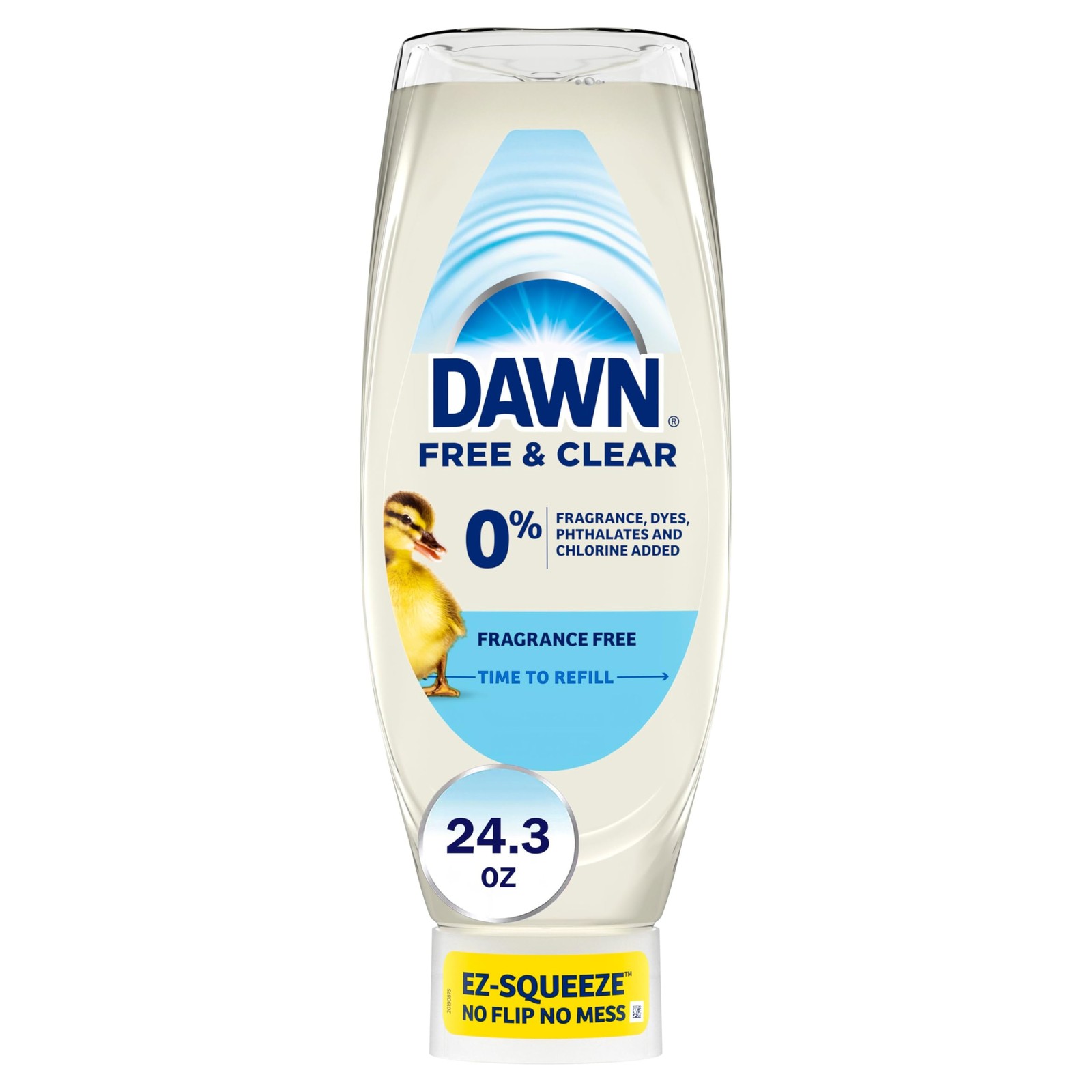 Dawn Free & Clear EZ Squeeze Dishwashing Liquid Soap Upside Down 24.3 fl oz
