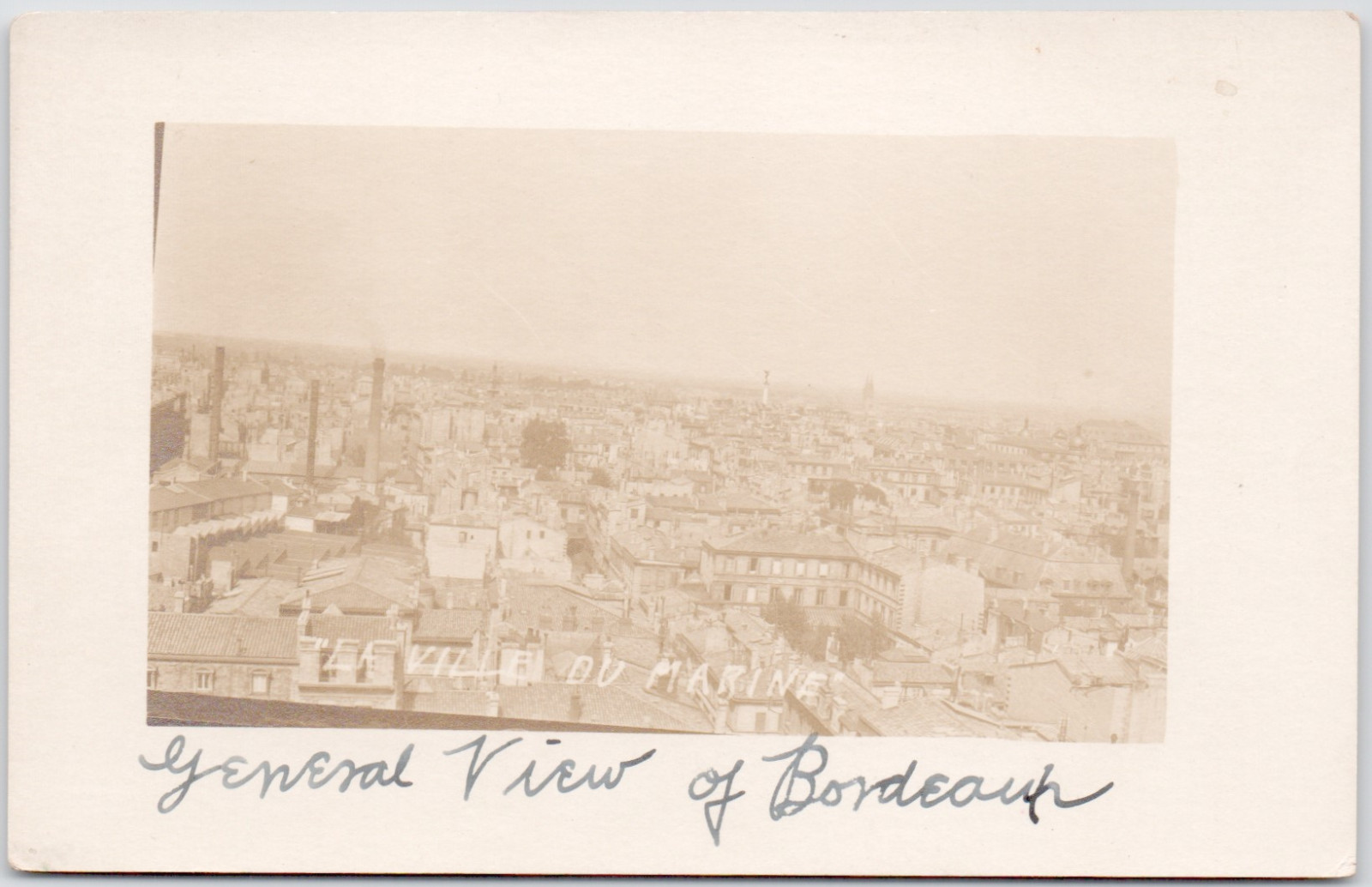 France Bordeaux 1920 Ville du Marine Aerial Cityscape RPPC Real Photo Postcard France Bordeaux 1920 Ville du Marine Aerial Cityscape RPPC Real Photo Postcard