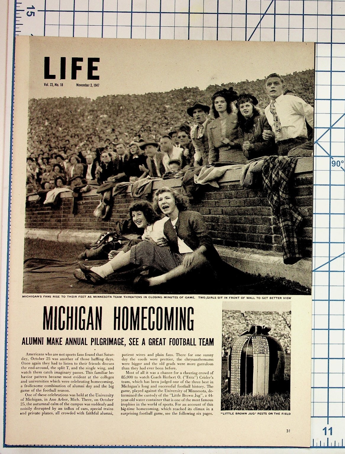 1947 LIFE Magazine Michigan Homecoming Football Ann Arbor Vintage Ephemera 1947 LIFE Magazine Michigan Homecoming Football Ann Arbor Vintage Ephemera