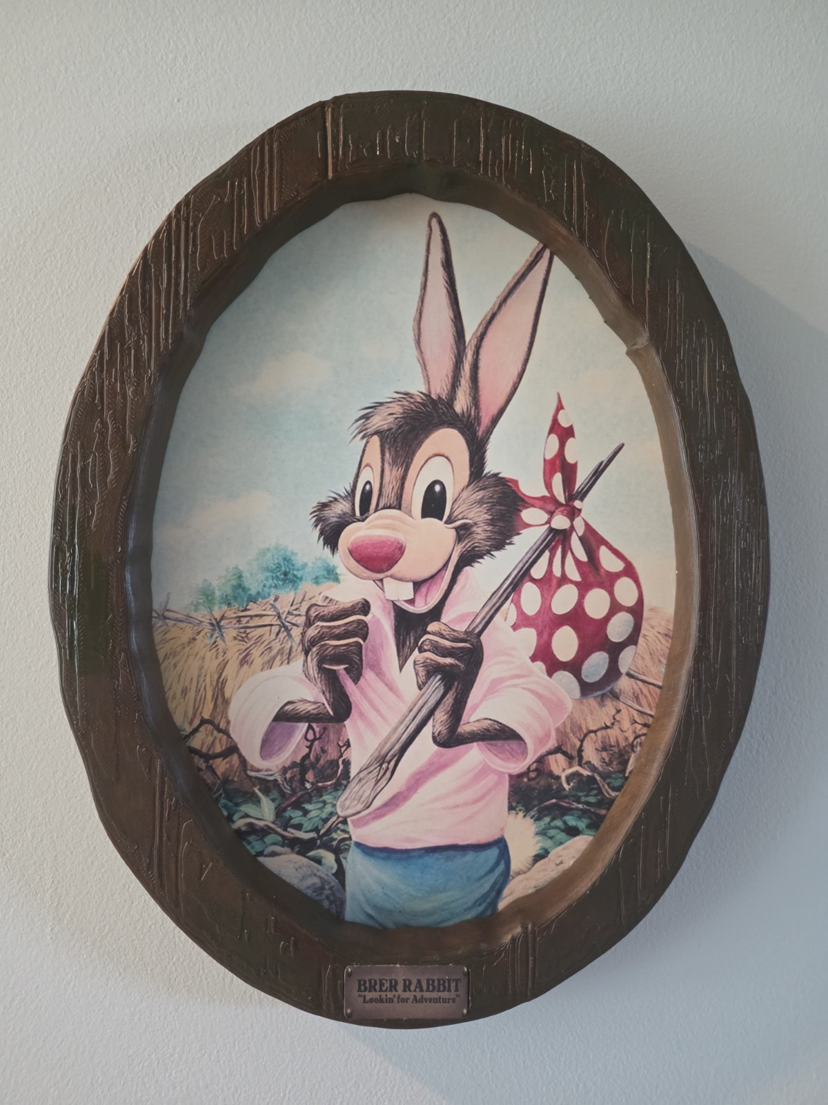 Disney World Splash Mountain Brer Rabbit Portrait Replica Prop Disney World Splash Mountain Brer Rabbit Portrait Replica Prop