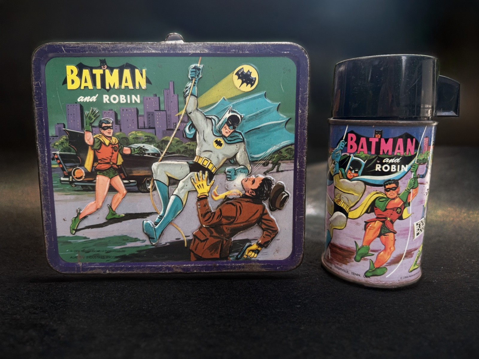 1966 Batman Robin Aladdin lunch box thermos 1966 Batman Robin Aladdin lunch box thermos