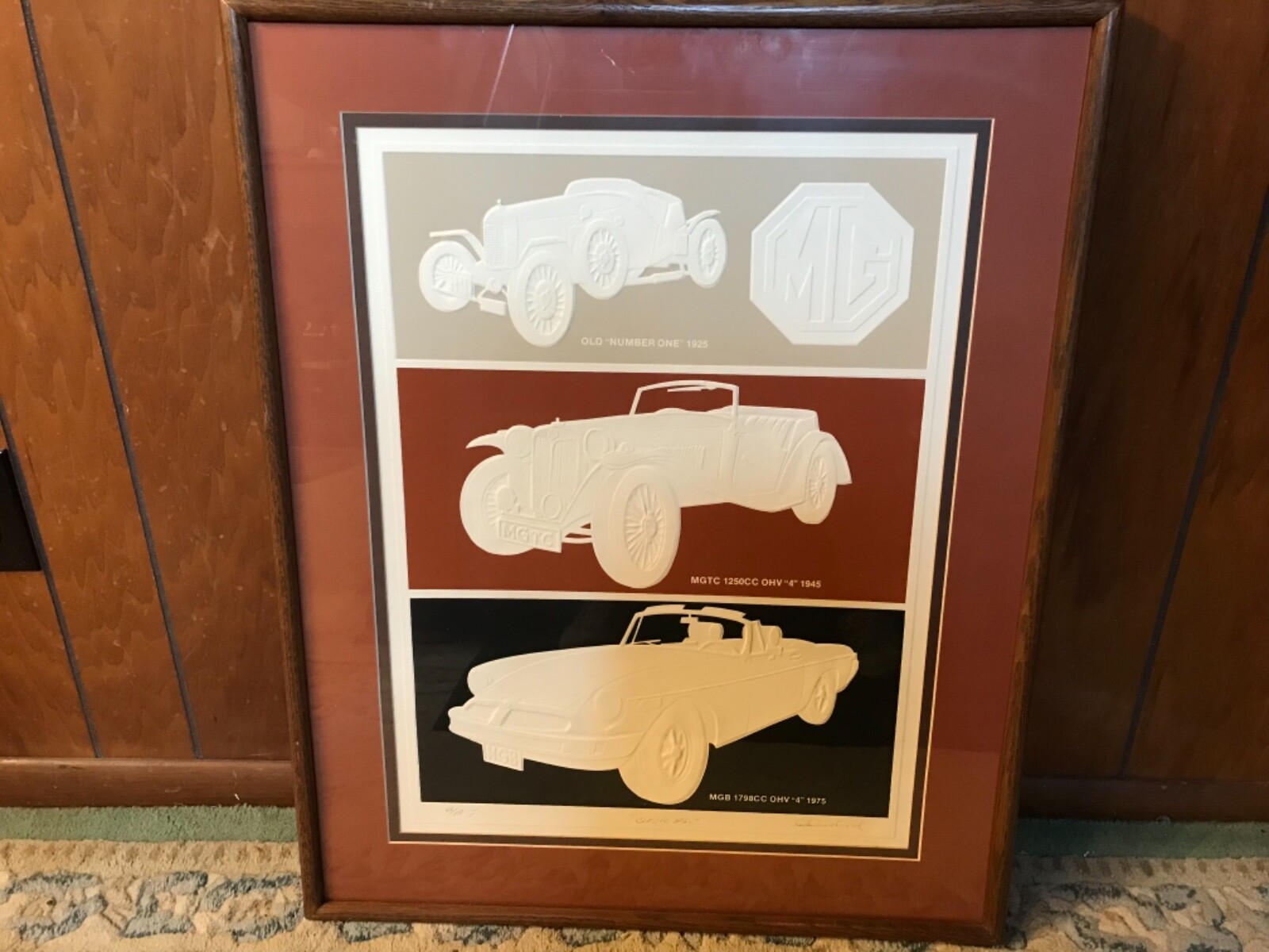 Classic MG’s British Sport Car Warren Woodward embossed serigraphics Art Classic MG’s British Sport Car Warren Woodward embossed serigraphics Art