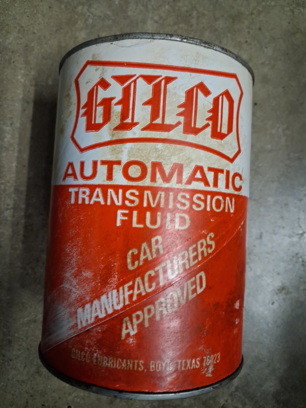  Vintage Cardboard Gilco Automatic Transmission Oil Can  Advertising Gas Station