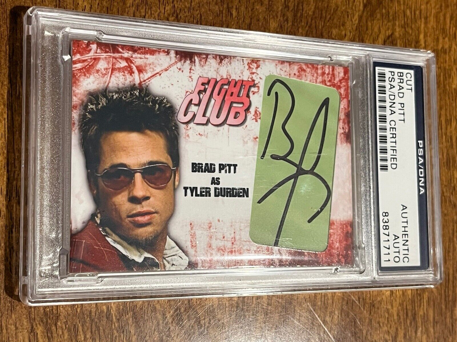 BRAD PITT Fight Club Cut Autograph PSA/DNA  TYLER DURDEN