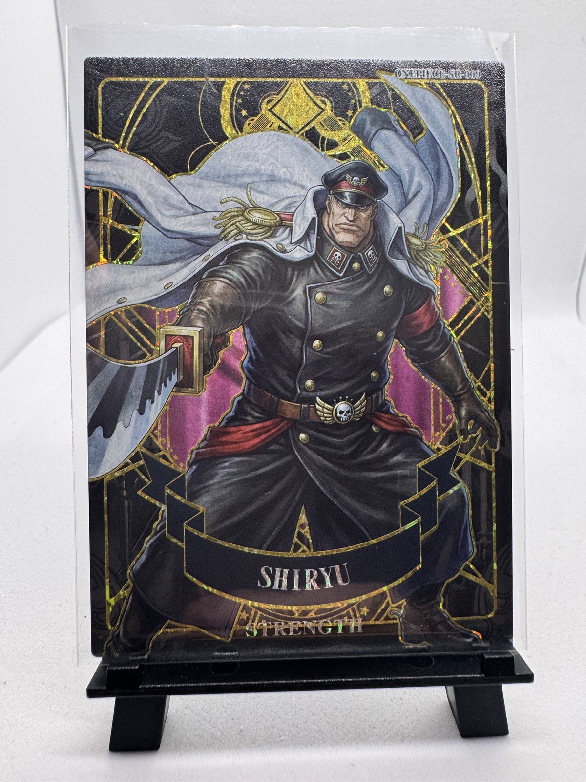 Shiryu One Piece SR-009 Phantom Cards Doujin Gold Foil Tarot Card Strength Shiryu One Piece SR-009 Phantom Cards Doujin Gold Foil Tarot Card Strength