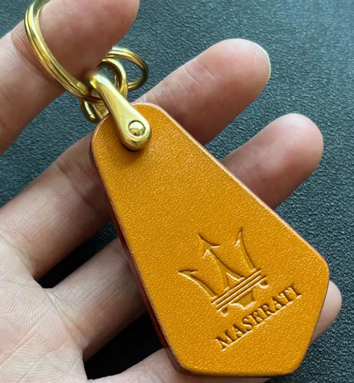 Maserati Handcrafted Genuine Leather Logo Keychain Keyring (Customizable Colors) Maserati Handcrafted Genuine Leather Logo Keychain Keyring (Customizable Colors)