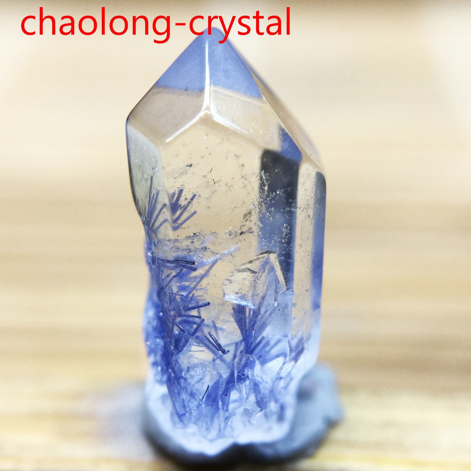 1.8Ct Very Rare NATURAL Beautiful Blue Dumortierite Quartz Crystal Specimen 1.8Ct Very Rare NATURAL Beautiful Blue Dumortierite Quartz Crystal Specimen