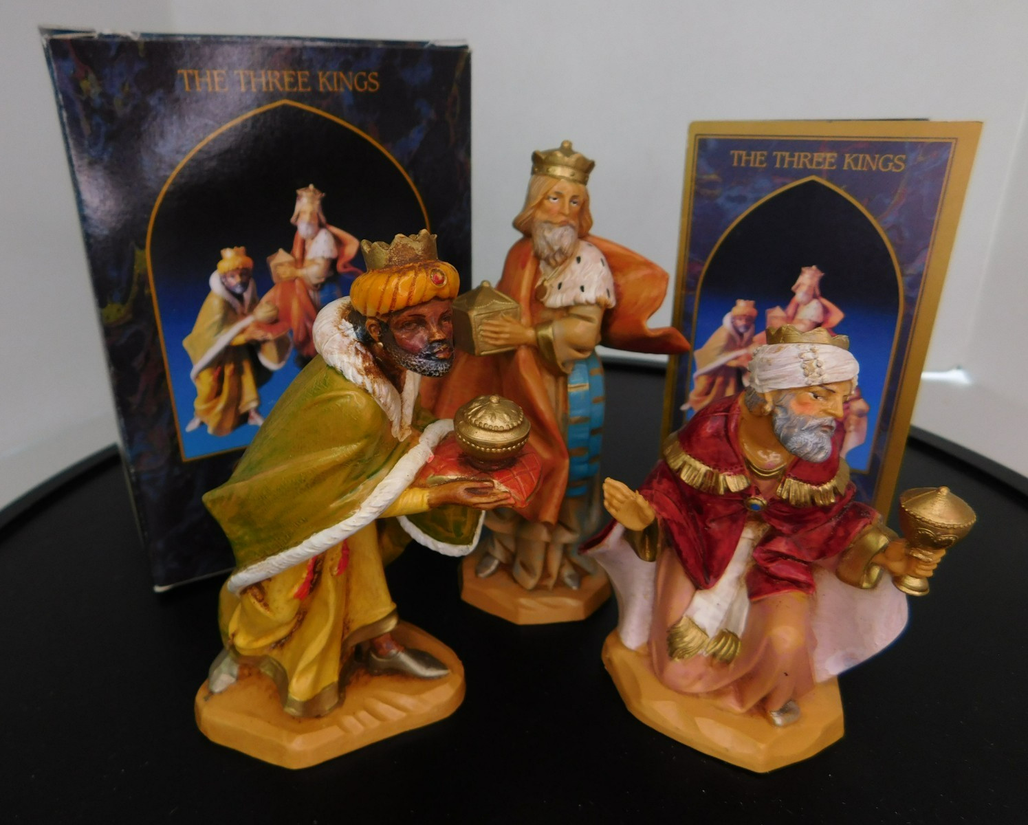 Fontanini Nativity 5" Scale THE THREE KINGS w/Box & Story Card SIGNED --- Z Fontanini Nativity 5" Scale THE THREE KINGS w/Box & Story Card SIGNED --- Z
