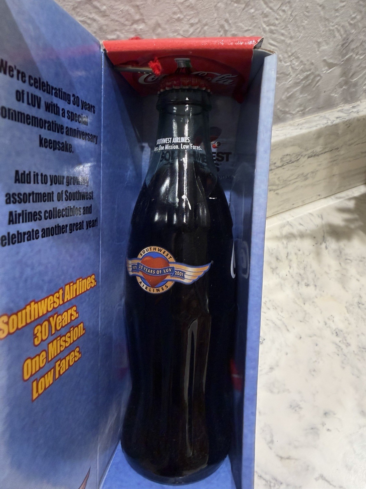Southwest Airlines Collectible Coca Cola 30 Years, One Mission Low Fares Bottle Southwest Airlines Collectible Coca Cola 30 Years, One Mission Low Fares Bottle