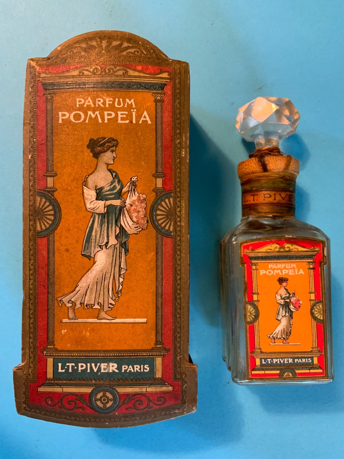 Antique Perfume Pompeia - L T Piver - Paris - Original Box and bottle - c1907