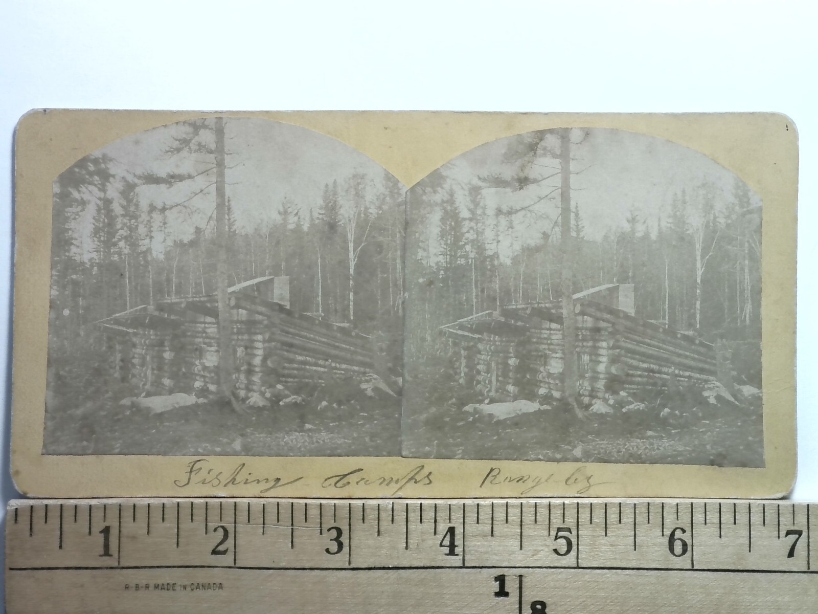 Rangeley Maine Fishing Camps Stereoview Log Cabins 19th Century Woods Rangeley Maine Fishing Camps Stereoview Log Cabins 19th Century Woods