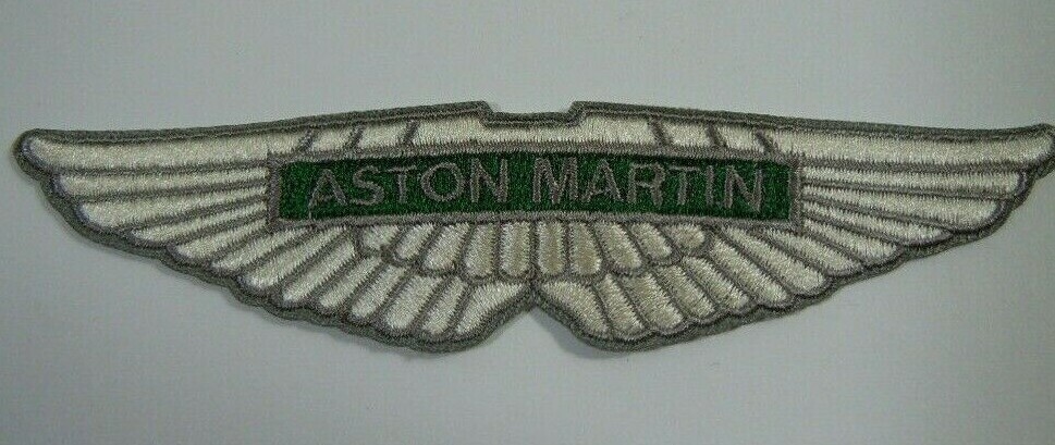 ASTON MARTIN Iron-On Embroidered British Automotive Car Patch 4.5" Silver/Green ASTON MARTIN Iron-On Embroidered British Automotive Car Patch 4.5" Silver/Green