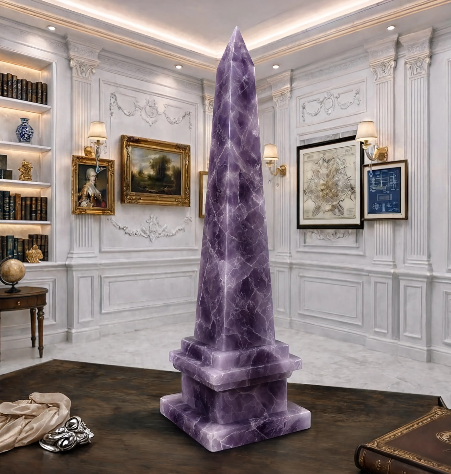Lavender Amethyst Obelisk – Natural Crystal Point Tower for Healing, Meditation Lavender Amethyst Obelisk – Natural Crystal Point Tower for Healing, Meditation