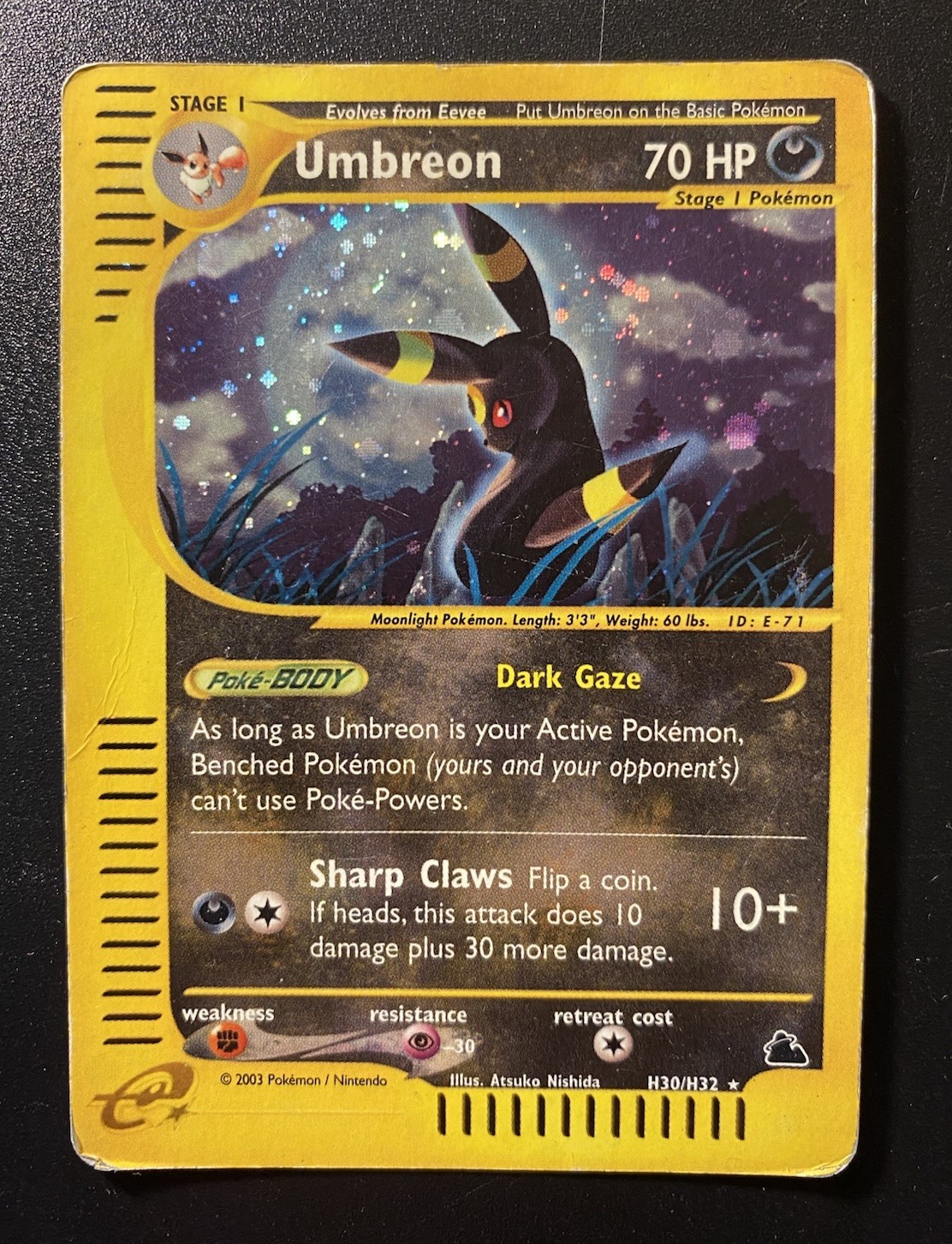 Pokemon Card-Umbreon-Skyridge-ENG-H30/H32-Holo Pokemon Card-Umbreon-Skyridge-ENG-H30/H32-Holo
