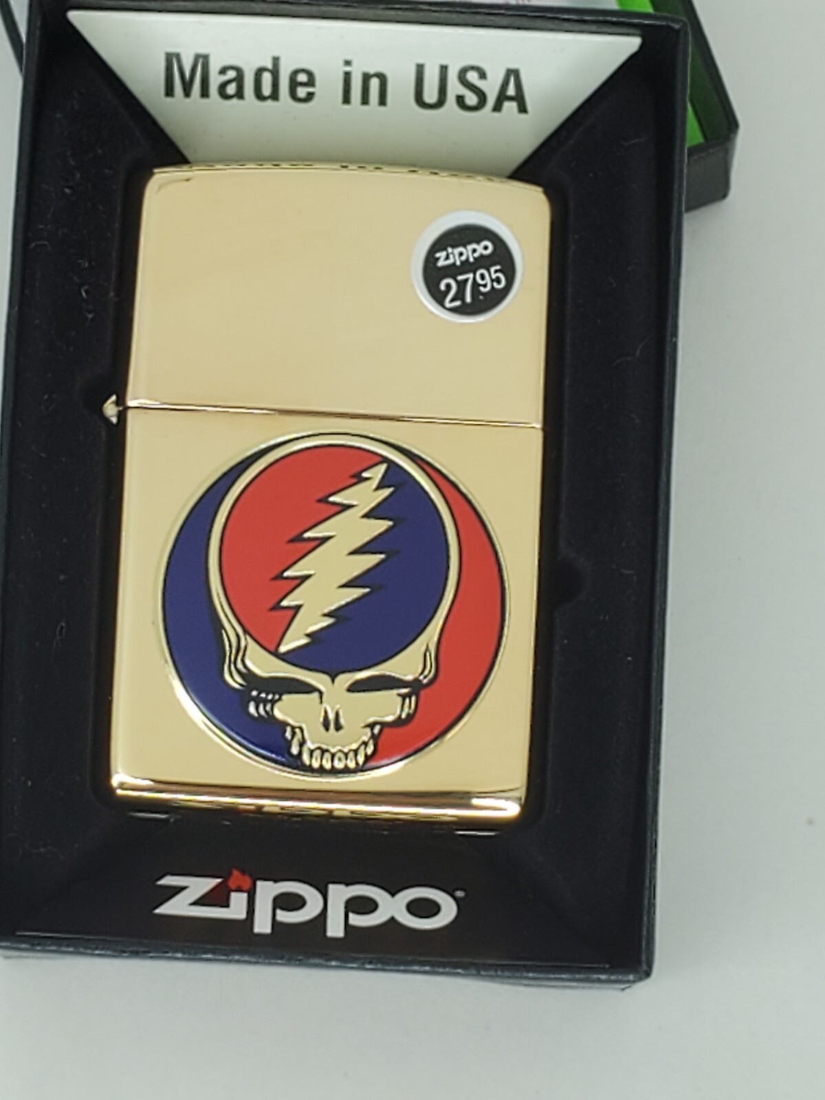 The Grateful Dead Steal Your Face Zippo Lighter Jerry Garcia - High Polish Brass