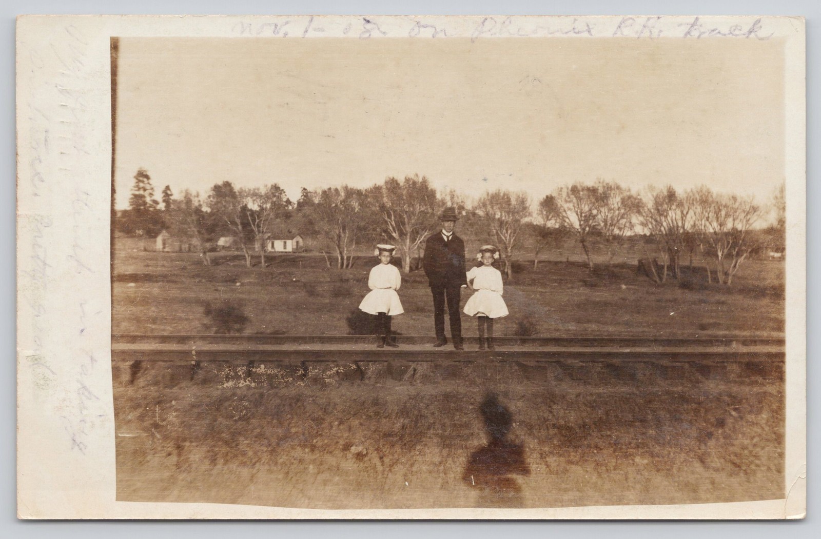 RPPC 1909 Prescott Arizona Family on Phoenix RR Track Real Photo Postcard RPPC 1909 Prescott Arizona Family on Phoenix RR Track Real Photo Postcard
